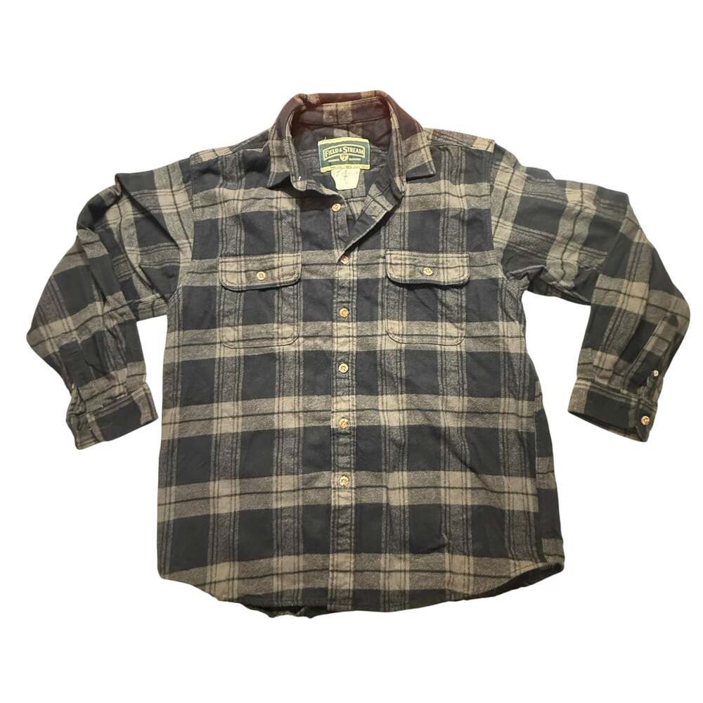 Field & Stream Vintage Heavyweight Plaid Flannel Button Down Shirt